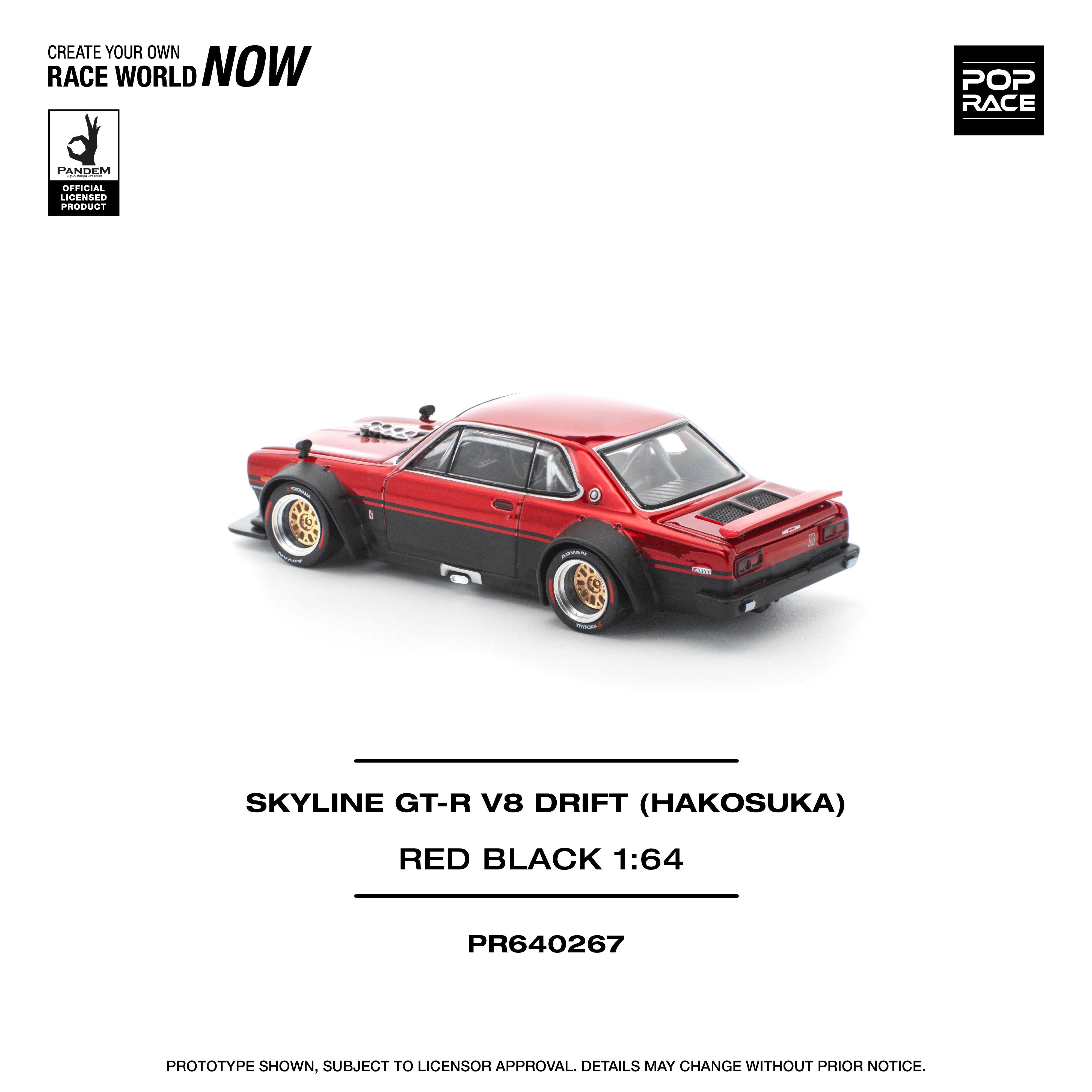 PR640267 SKYLINE GT-R V8 DRIFT (HAKOSUKA) - RED BLACK - Image 13