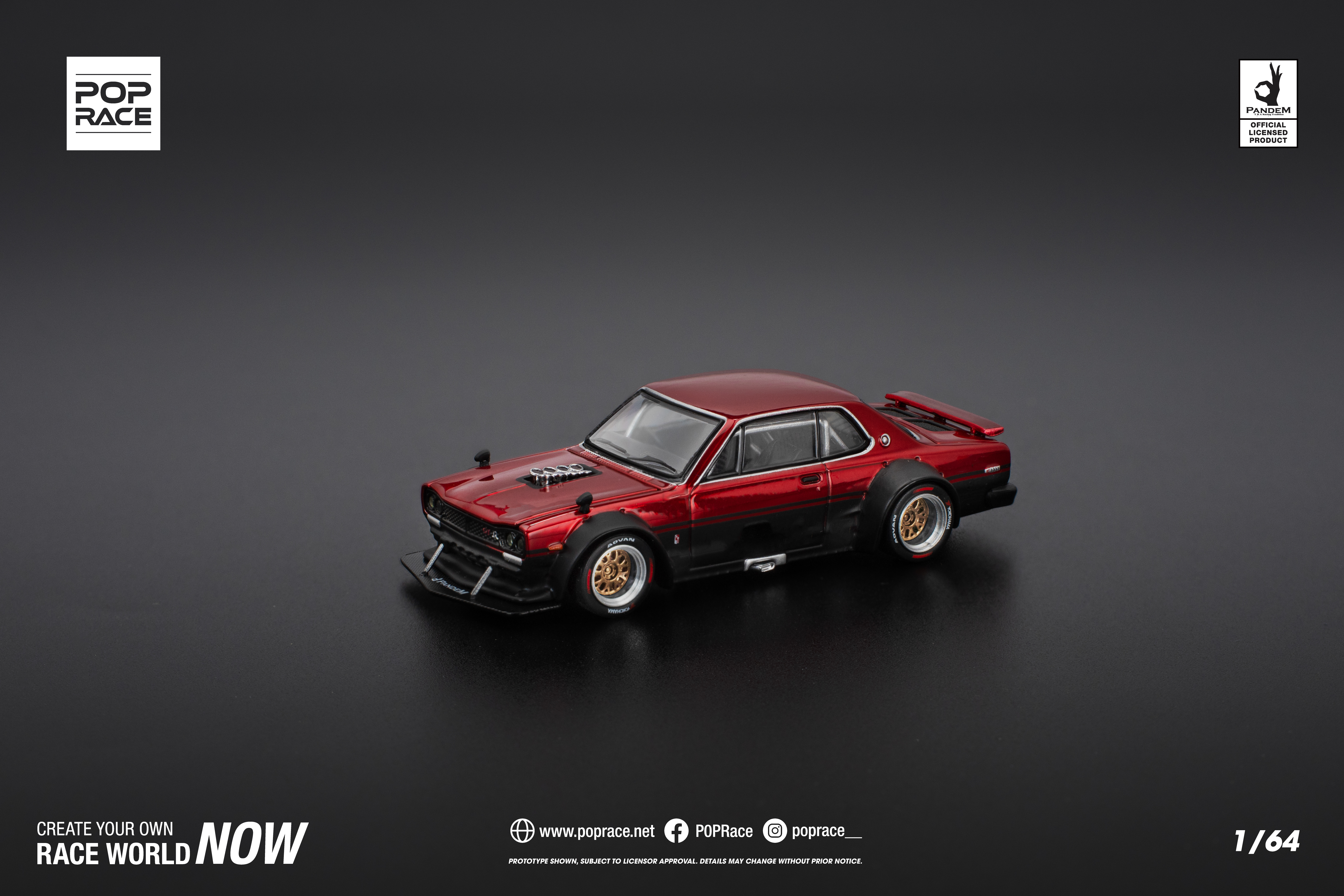 PR640267 SKYLINE GT-R V8 DRIFT (HAKOSUKA) - RED BLACK - Image 8