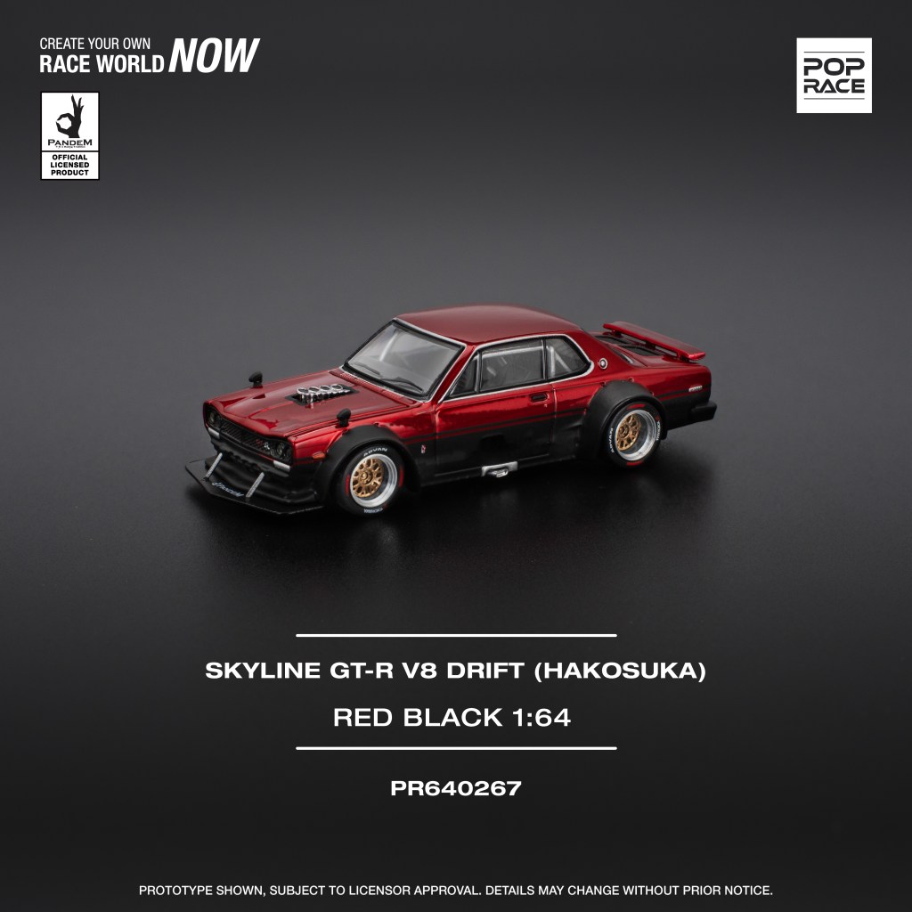PR640267 SKYLINE GT-R V8 DRIFT (HAKOSUKA) - RED BLACK