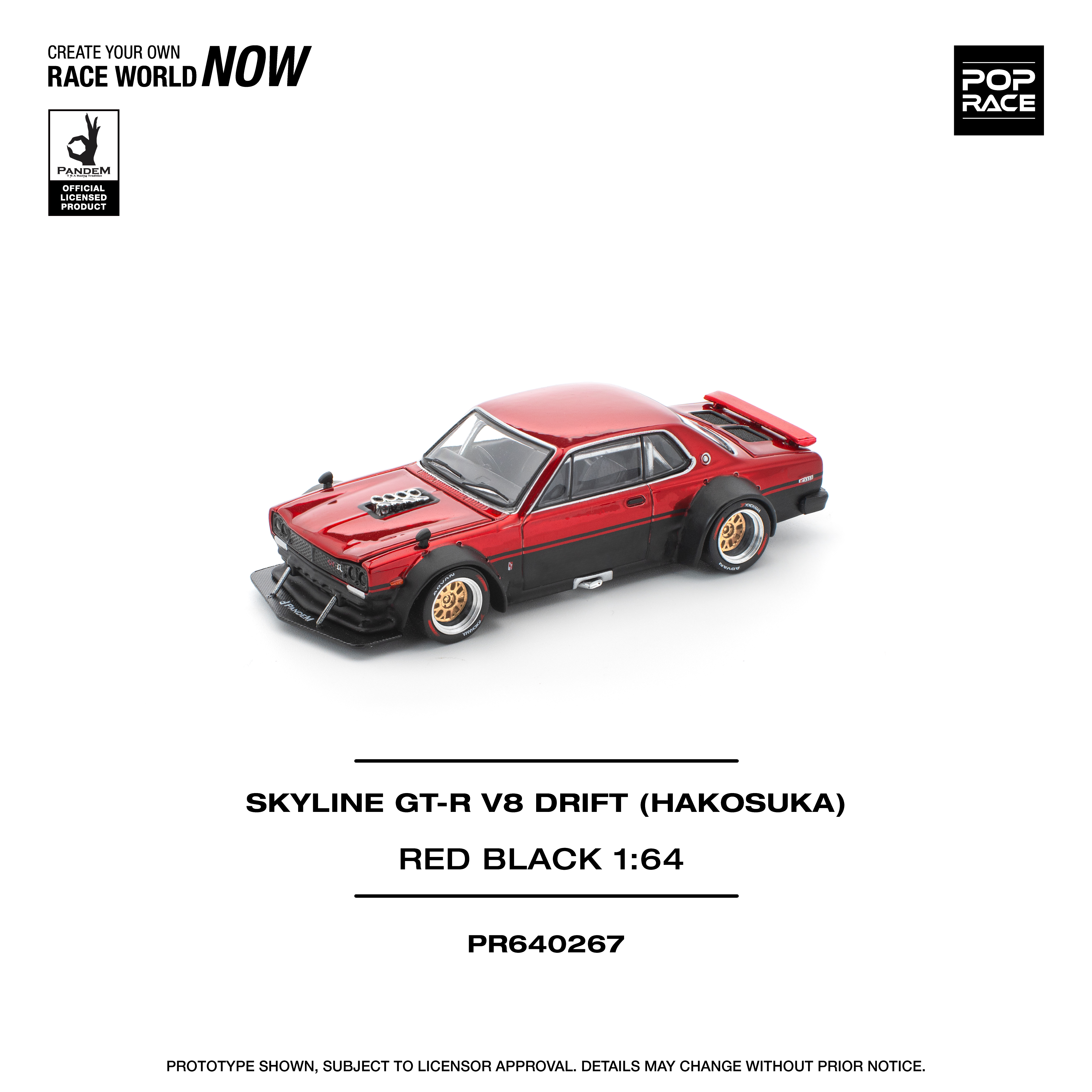PR640267 SKYLINE GT-R V8 DRIFT (HAKOSUKA) - RED BLACK - Image 10