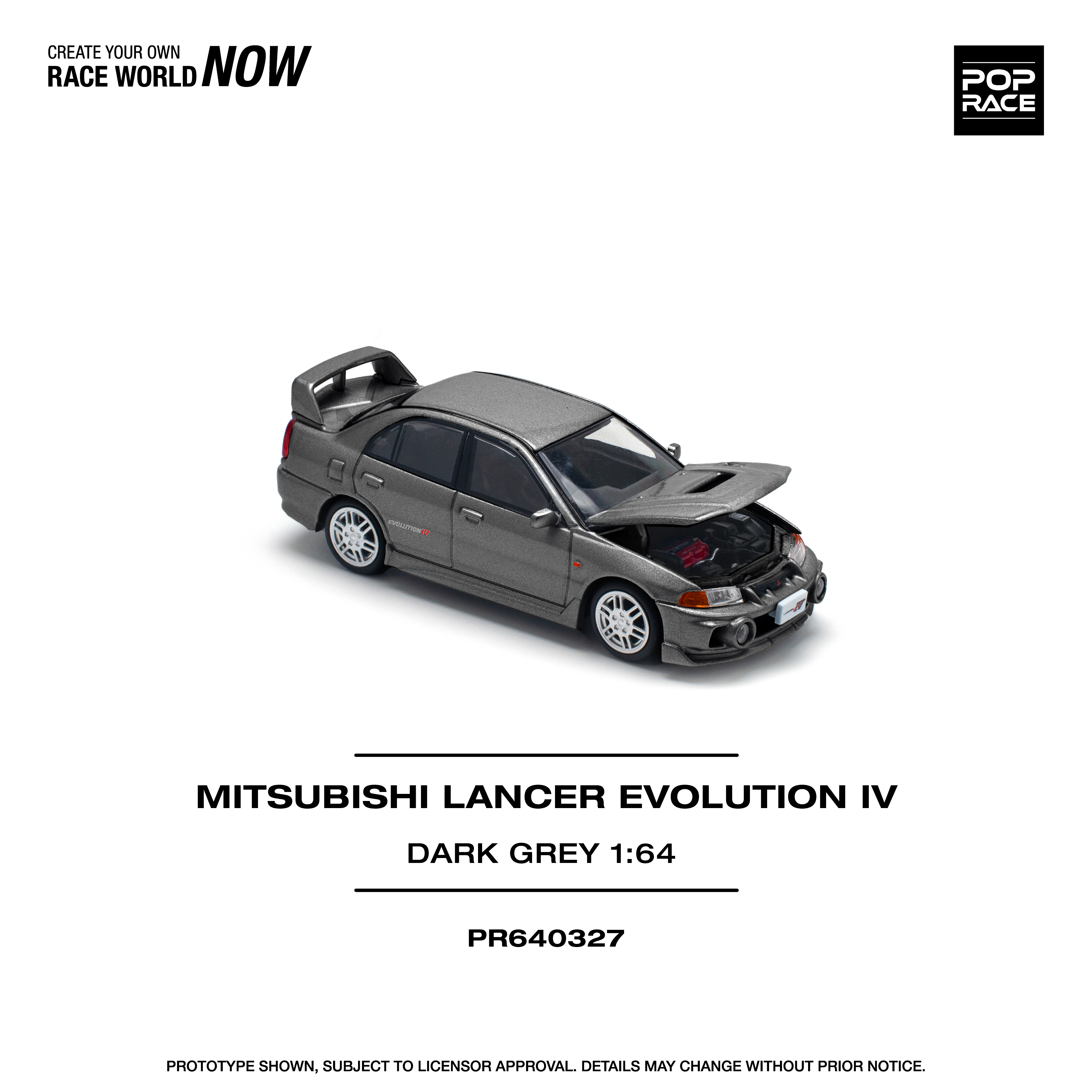 PR640327 MITSUBISHI LANCER EVOLUTION IV DARK GREY - Image 3