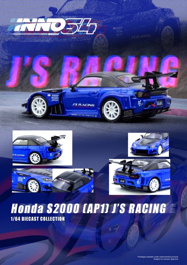 [Pre-Order] IN64-S2000JS-BLUE HONDA S2000 J'S RACING Blue