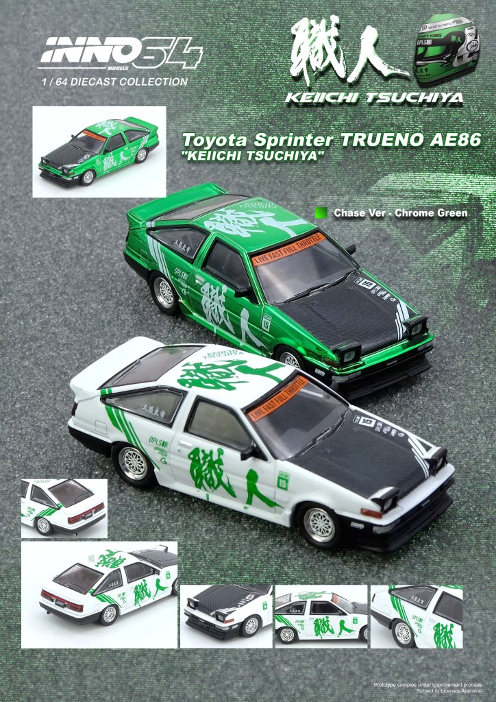 IN64-AE86-KT TOYOTA SPRINTER TRUENO AE86 "KEIICHI TSUCHIYA"  (With Chase car) Limited Edition